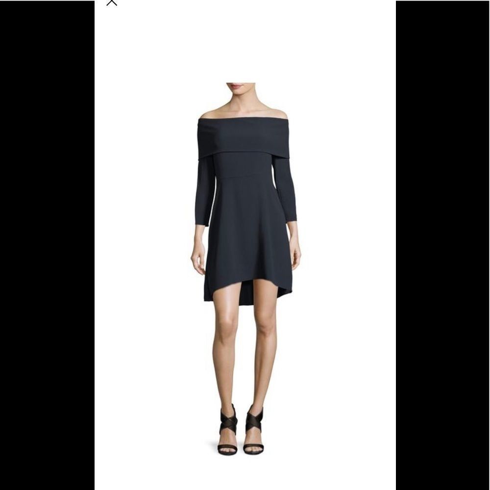Theory Black Kensington off the shoulder dress in size 0. NWT!